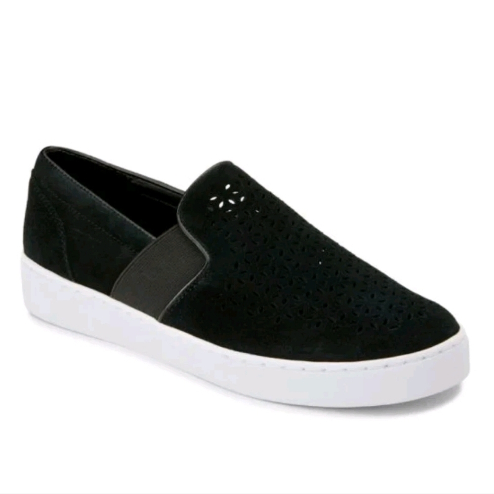 Vionic Kani Black Suede Comfort Slip-on Flat Shoe Women's sz 8 SH352